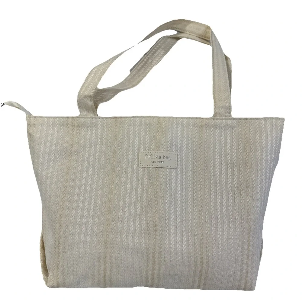 Cloth Beige Fashion New York Tote Travel‎ Shoulder Bag Purse
